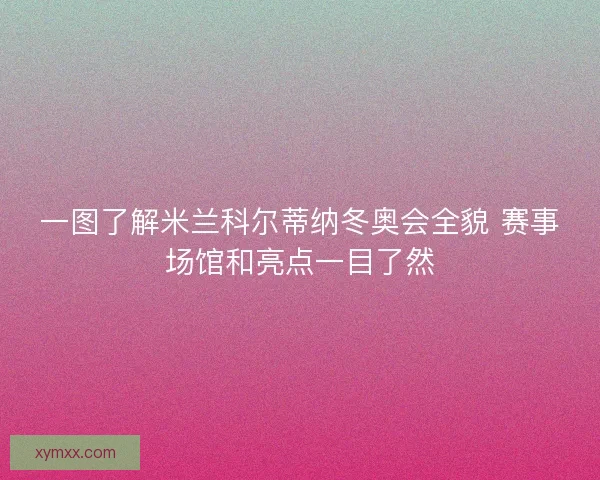 一图了解米兰科尔蒂纳冬奥会全貌 赛事场馆和亮点一目了然 一图了解米兰科尔蒂纳冬奥会全貌 赛事场馆和亮点一目了然
