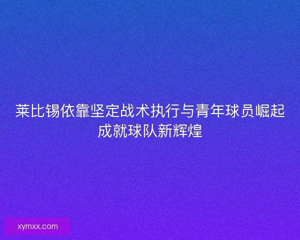莱比锡依靠坚定战术执行与青年球员崛起成就球队新辉煌